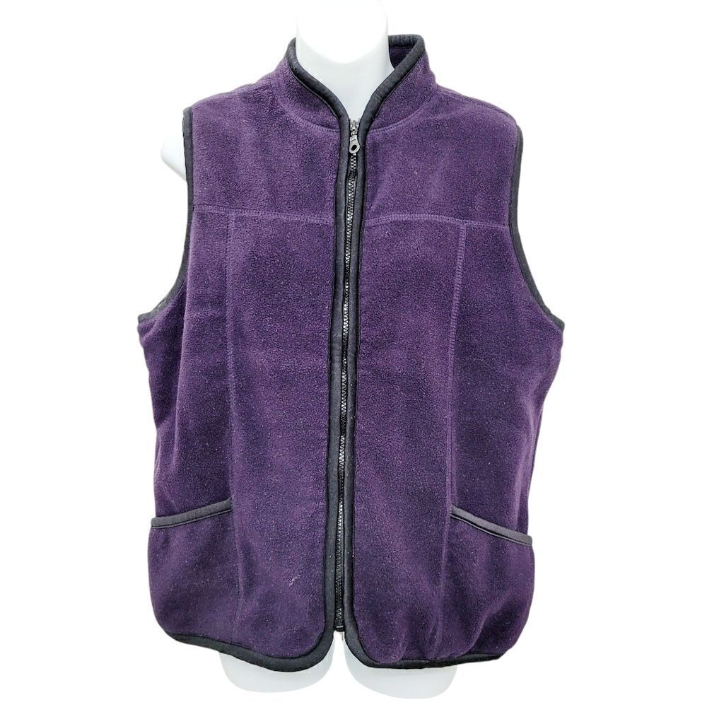 2/$20 Y2K Purple Fleece Zipper Up Vest Jacket Size: Large